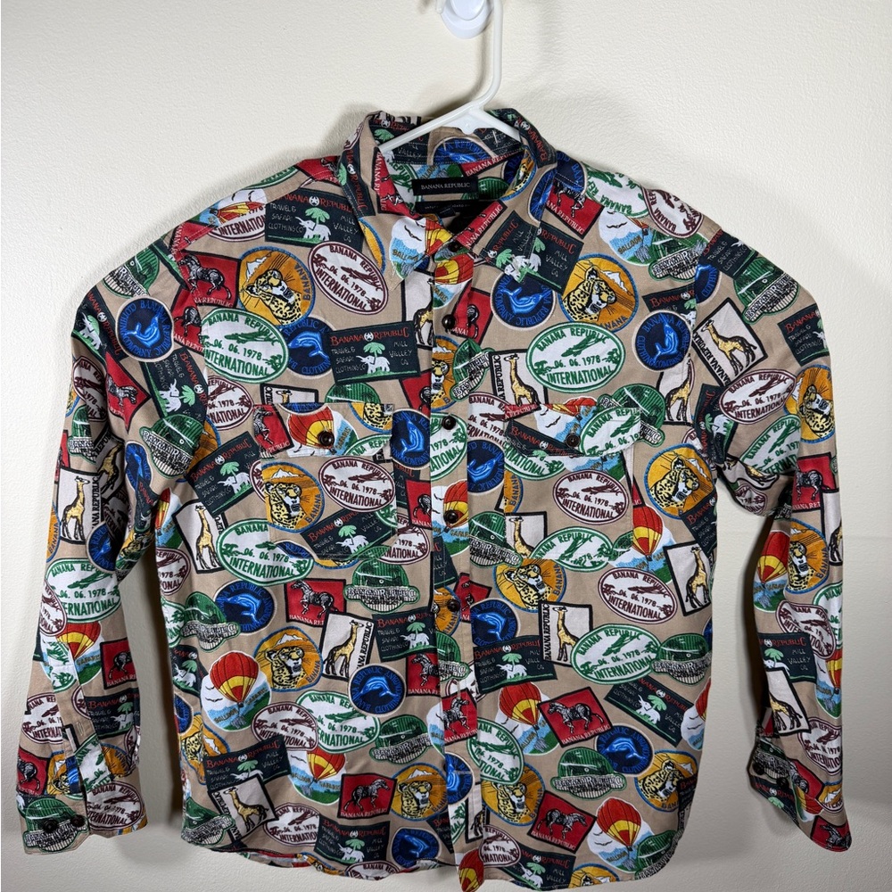 Banana Republic Multicolor Patterned Button Down … - image 2